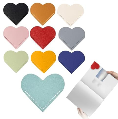 Segnalibri in Pelle a Forma di Cuore Segnalibro per Pagine ad Angolo Segnalibro da Lettura Fatto a Mano per Amanti della Lettura 10 Pezzi,piccole donne libro(10 Colori)
