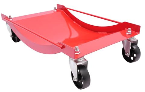 Lot de 2 chariots de manœuvre pour voiture, 900 kg par plate-forme, largeur maximale de pneu 35 cm, cric de manœuvre pour voitures, camions, plate-forme de pneu mobile (rouge)