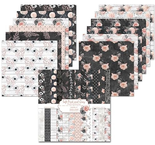 24 Blatt doppelseitiges Musterpapier, 30,5 cm Scrapbooking-Karten-Stockblock, 12 Designs Dekorpapier für DIY-Fotoalbum und Geschenkdekoration