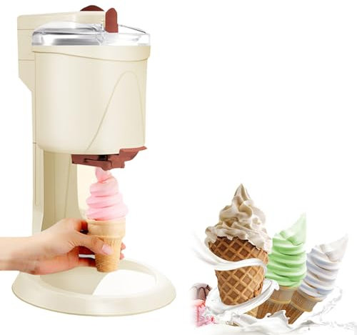 Ice Cream Maker, Automatic Mini Soft Serve Fruit Machine for Homemade Treats, Yogurt and Mr Whippy Style DIY Kitchen Appliance