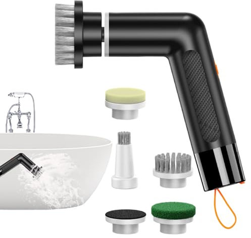 WJnflQN Brosse de Nettoyage Électrique | Nettoyeur de Cuisine Portable - Brosse Maniable Rotative pour Carrelage, Joints et Baignoire