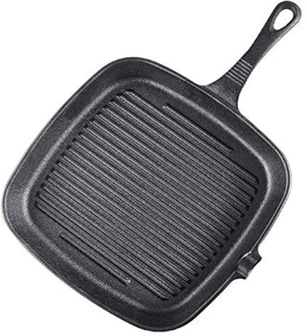 QTYQWC Wok Pan de Hierro Fundido Hierro de Hierro Sartén Pan de la Parrilla Ninacaleco Freing Freing Pan Garden Wok Wok Coachadora de inducción para Estufas de Gas y visión