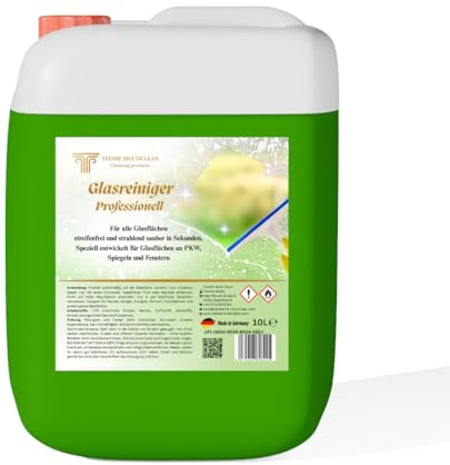 Teeshe MultiClean Glasreiniger Professionell – streifenfrei – für Fenster, Spiegel & Autoglas – 5 l / 10 l – Made in Germany (10l)