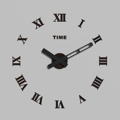 Giallobus - Orologio da Parete Adesivo Grande Float - Roman - Legno Mdf - Float ⌀ 60/80/110cm - 14 - Lignum - Orologio da parete moderno - Numeri adesivi 3d - Diametro variabile 60/80/100cm
