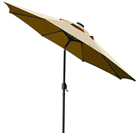 HADECOLL Parasol D'Extérieur Beige P 8 Baleines Robustes Coupe-Vent Et Imperméable pour Jardin, Terrasse, Plage, Table De Billard, Auvent Pare-Soleil Durable.,Beige