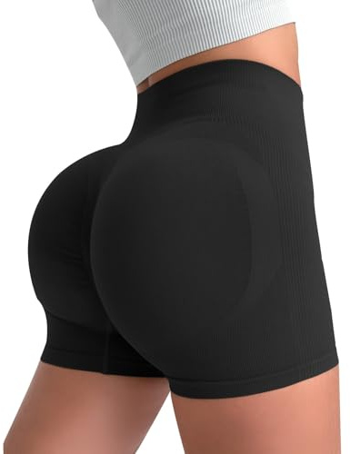 Richymfa Pantaloncini Palestra Donna Push Up Leggins Corti Donna Vita Alta Shorts Sportivi Senza Cuciture Pantaloni Corti Scrunch Butt Lifting Leggings Corti per Yoga Fitness Allenamento Jogging