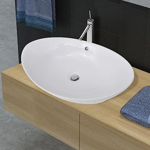 Générique Lavabo Ovale en céramique avec trop Plein 59 x 38,5 cm,Quincaillerie,Plomberie,Équipements sanitaires,Éviers & lavabos,Lavabos,Blanc,10 KG,140679