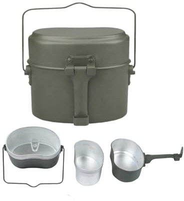 Vaso da campeggio pentole set pasticcera, set di piatti in lega in lega di alluminio per il pranzo in lega per esterno da campeggio da campeggio picnic barbecue