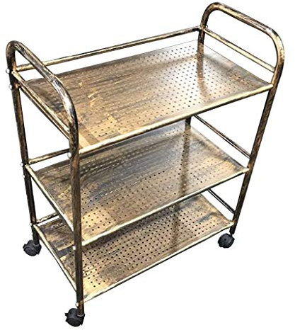 Multifunktionaler tragbarer Servierwagen aus Edelstahl, Kücheninsel, Barwagen auf Rädern, hohle Metallplatte, Design für Esszimmer, Familienhotel und Recycling