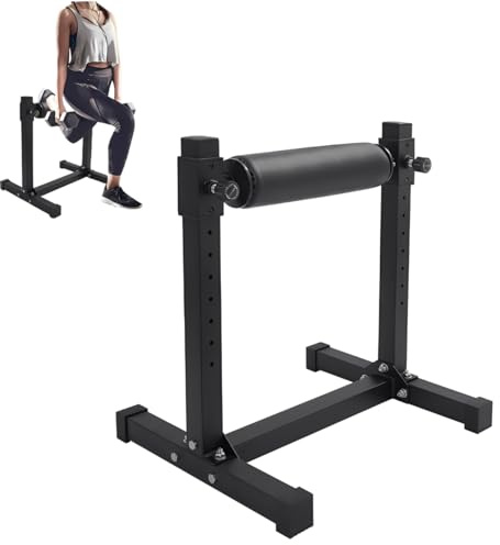 Squat stativ, justerbart knäböjningsstativ, 9 steg justerbar, lastkapacitet 200 kg, bulgariskt delat knäböjningsstativ, 612 x 567 x 673 mm, svart