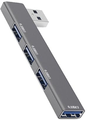Leloco USB Hub 3.0 Adapter USB Verteiler 4-Port für Laptop PC Links | Kompakter USB Splitter (1x USB 3.0, 3x USB 2.0) für Anschlüsse. Metallgehäuse, Plug & Play, ideal für Maus & Tastatur.