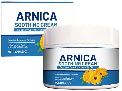 Crema de Árnica para Moretones: Alivia rápidamente los moretones, la hinchazón y la piel fina. Seguro y suave, este bálsamo corporal natural y no pegajoso es perfecto para masajes relajantes