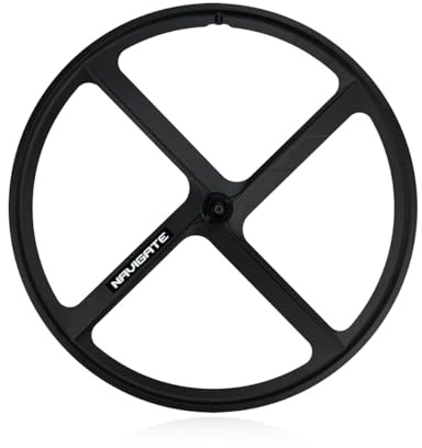 QUYCOIU Fahrrad-Fixed-Gear-Laufradsatz 700C 4-Speichen-Laufradsatz Integrierter Magnesiumlegierung Kugellager-Nabe 33mm Breite Für Fixed-Bike Vorne Hinten 100x120mm(Black-Front)