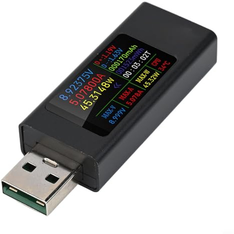 Tester multifunzione Misuratore di potenza USB Voltmetro Amperometro — KWS-MX23 Analizzatore di prestazioni del caricabatterie, display IPS da 1,06 pollici, ADC a 16 bit, Analizzatore di prestazioni
