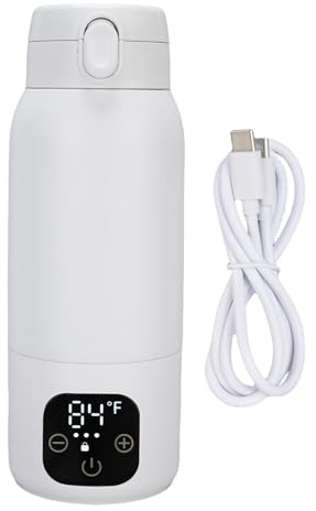 BAFOVY Bollitore Elettrico da Viaggio, 500ml Acciaio Inossidabile 316 Riscaldatore D'Acqua Portatile USB con Ricarica Rapida PD e Temperatura Regolabile, per Tè Latte
