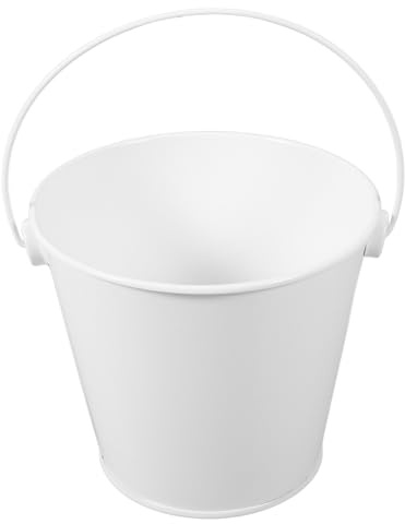 Kisangel Seau et Graisse pour Barbecue, Seau Blanc Résistant Haute Température 8X10,5X12 CM, Accessoire la Cuisine Extérieur, 1 Pièce Facile à Nettoyer
