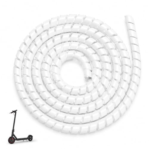 120cm Guaina Spirale Flessibile TPU per Cavi Monopattino Elettrico | per Xiaomi M365/Pro, Guaina Cavo Elettrico, Protezione Flessibile per Bundle Bici Moto & Organizzazione Cavi Bianco