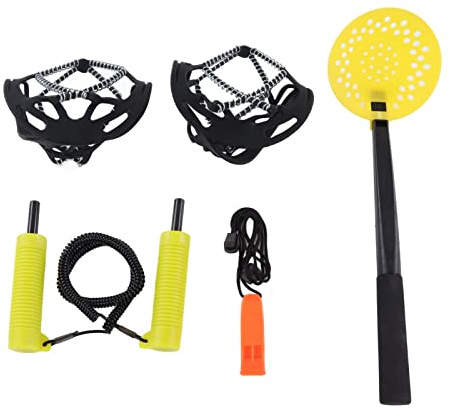 Lylithuif Einziehbare EIS-Sicherheitspickel, rutschfeste Steigeisen, Spikes, Schuhgriff mit Pfeife, Edelstahl-Eispickel-Set zum Eisfischen, Skaten, Wandern, Winter-Outdoor-Aktivitäten