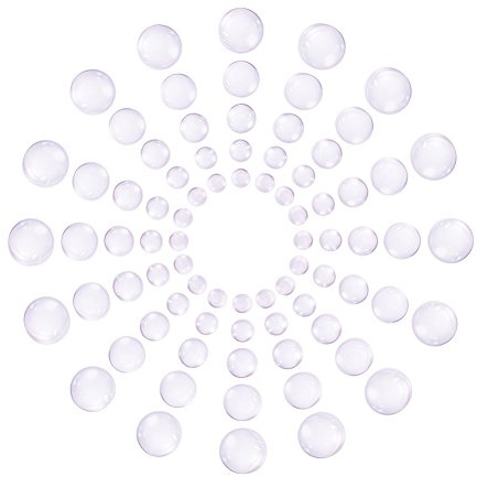 PH PandaHall 50 st 5 storlekar transparent glas cabochon, 10~25 mm halvrund platt kub, 3,5-7 mm tjock