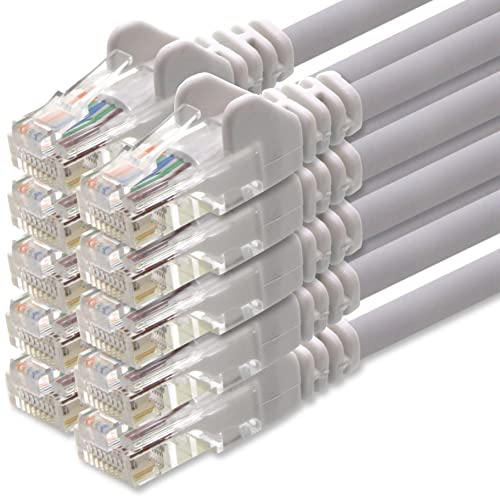 1aTTack.de Câble Réseau Cat6 Cat 6-10x 0,5m - RJ45 Ethernet LAN DSL Routeur Modem - Blanc