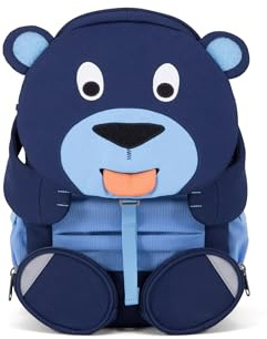 Affenzahn Großer Freund - Kindergartenrucksack für 3-5 Jährige Kinder im Kindergarten und Kinderrucksack für die Kita, Bär - Blau