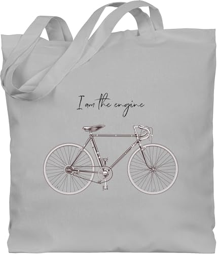 Shirtracer - Baumwolltasche - Fahrrad Bekleidung Radsport - I am the engine I Rennrad I Geschenk Radfahrer I Fahrradliebhaber I Cycling