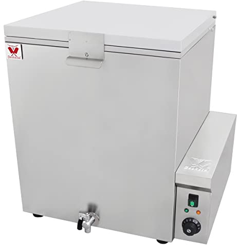 Beeketal 'GBA120' Profi Gastro Geflügel Brühautomat aus Edelstahl mit 120 Liter Kapazität, Brühkessel mit entnehmbarem Brühkorb, Wasser Ablaufhahn und einstellbarer Temperatur
