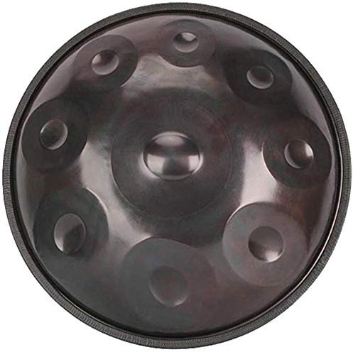 MMAN Handtrommel Handgemachtes Heilendes Musikinstrument-Geschenk,Handpan Drum Sound Performance Mit Drum Bag -10 Tone,Noir~9tones