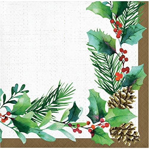 Creative Converting 345790 - Tovaglioli con agrifoglio dorato, 12,7 cm, multicolore