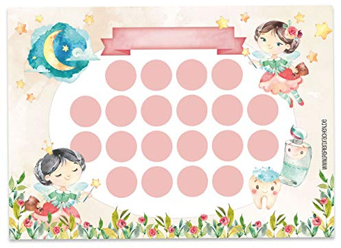 Papierdrachen Juego de Tablero de recompensas para niños como Bloque desprendible 10 Hojas - Concepto motivador - con Grandes Pegatinas para niños y niñas - Motivo cepillarse los Dientes 2 Juego 11.