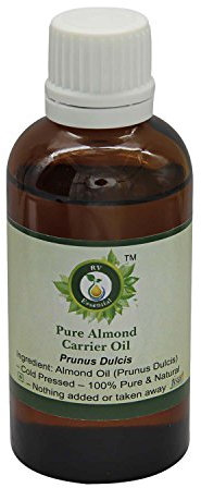 Mandel Öl | Prunus Dulcis | Für Haut | reines Mandel Öl | Für Haare | Zur Massage | Für Gesicht | Zum Kochen | 100% reines natürlich | Kaltgepresste | Almond Oil | 50ml | 1.69 Unzen By R V Essential