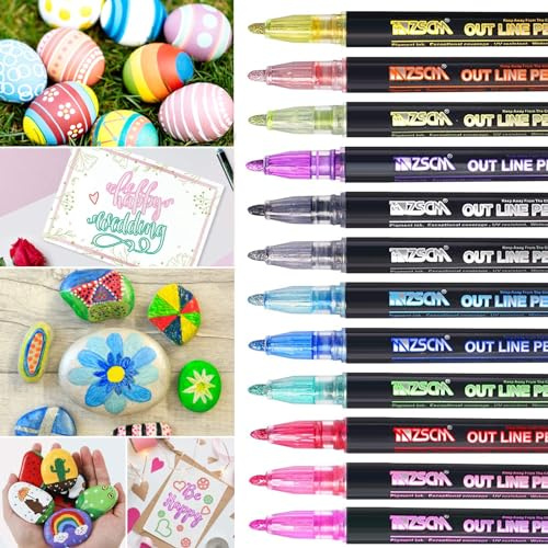 TaimeiMao 12 Farben Glitzerstifte Mädchen Zauberstifte Kinder Acrylstifte Für Steine Wasserfest Magische Stifte Waschmaschinenfest Stifte Glitzer Steine Bemalen Für Mädchen Geschenke 4-12 Jahre