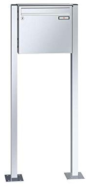 RENZ/Basic B/Freistehende Briefkastenanlage Standbriefkasten / V4A-Edelstahl/Volumen 17 L/mit Fußplatten/Dein-Briefkasten.de