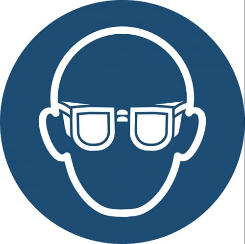 Aufkleber Gebotszeichen Augenschutz Sicherheitsschild ISO 7010 ASR blau 200mm