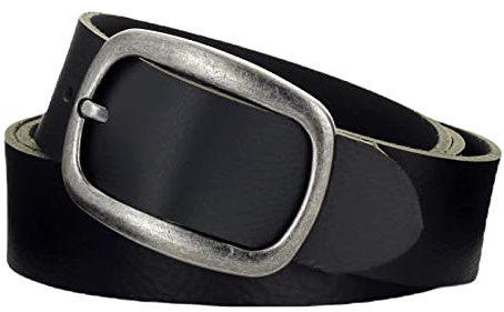 Manza Gürtel Ledergürtel Schwarz 4cm breit Vollleder Jeansgürtel Damen Herren Rindleder Handgemacht echtes Leder MADE IN GERMANY NEU #4MVL026