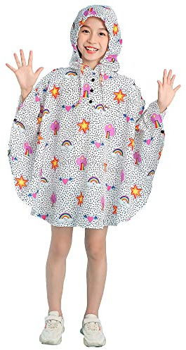 Gaga city Unisexe Manteau imperméable Enfant fille Cape de Pluie Enfant Imperméable Veste Encapuchonné Manteau de Pluie à Capuche Chauves Souris 1-12 ans