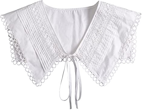 SUZALA Krageneinsatz Damen, Abnehmbare Falscher Kragen Bluse Gefälschter Kragen Halbe Hemden Kragen Klassisches Design Top Elegant für Frauen Mädchen