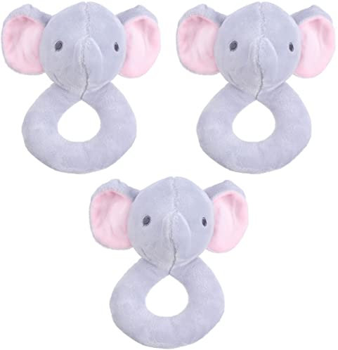 ibasenice 3stücke Lovely Rattle Spielzeug Für Mädchen Weicher Plüsch Greifling Mit Geräuschfunktion Niedliches -design Fördert Und Formerkennung Für Neugeborene Und Kleinkinder