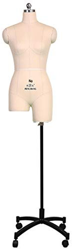 Weibliches Nähkleid-Form-Schaufensterpuppe, Damenkleidung zeigt Puppenkörper mit Rädern, höhenverstellbar, Styropor, Herstellung von Kleidungsstücken, Hochzeitskleid (Color : White, Size : XXL-Model