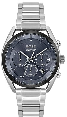 BOSS Montre Chronographe à Quartz pour homme Collection TOP avec Bracelet en acier inoxydable o silicone