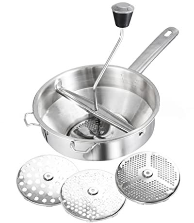 BESTonZON 1 Pc Robot da Cucina in Acciaio Inossidabile Ciotola Grattugia Julienne Passaverdure per Salsa di Pomodoro Passapomodoro per Colapasta Tagliaverdure Bambino Manuale Spezie
