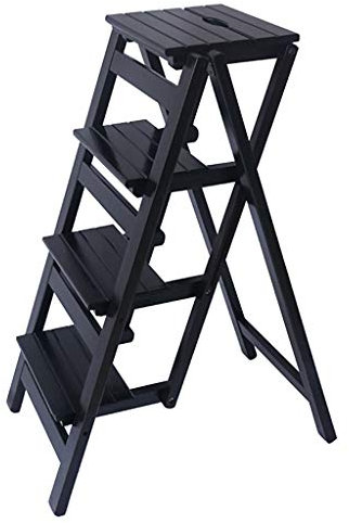 Generisch Multifunktions-Trittstuhl, 2/3/4 Stufen, klappbarer Tritthocker aus Holz, Familien- und Küchenbüro-Leiterhocker, Indoor-Kletterhocker, platzsparend/42 cm x 68 cm x 92 cm