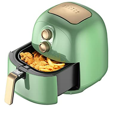 Freidora de aire, freidora de aire pequeña de 4,5 cuartos, freidora de aire 5 en I menos aceite, freidora de aire de 1400 W, horno para pizza, cesta antiadherente para freír, protección contra