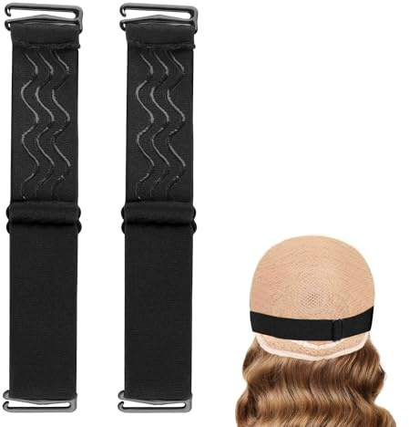 Justerbart Elastiskt Band för Peruker, 3cm Peruk Elastiskt Band Halkfritt Justerbart Perukband för Limlös Peruk, Perukband Kantlindning för Hårstyling (Svart)