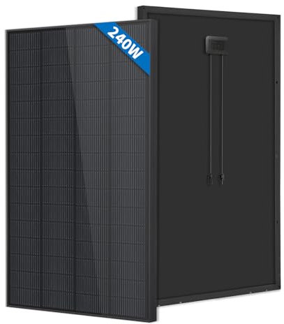 FIREFLY ENERGY 240 W Monokristallines Solarpanel Schwarz für Balkon, Garten, Wohnmobil, Boot, Anhänger