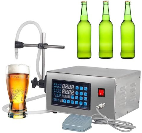 AWUPBDKR Machine de Remplissage de Liquide à tête Unique 5-3500ML Machine d'embouteillage de Remplissage de Bouteille Automatique Commande numérique pour jus, Huile Essentielle, Parfum, Eau