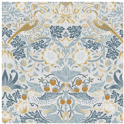 William Morris at Home Strawberry Thief Soft Blue Wallpaper | Paste the Wall | Blue Bird | Eco-Friendly