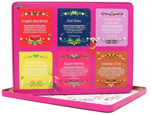 English Tea Shop® | Tés e infusiones ORGÁNICOS | Caja de Regalo de Metal para Sabores Clásicos de Té y Té de Hierbas - 36 Filtros (69 Gr) | Paquete de regalo de infusiones de caja de selección