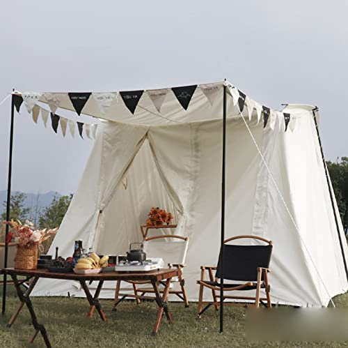 SSLW Tipi-Campingzelt, Wasserdichtes Familienzelt, Luxuriöses Kabinenzelt Mit Netzfenstern Und -türen – Einfacher Aufbau