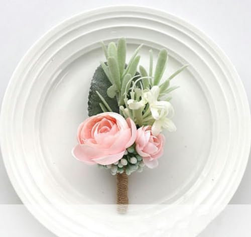 WZBAO Ansteckblume für Hochzeit, weißes Handgelenk, Ansteckblume, Armband, Brautblume, Hochzeit, Ansteckblume für Gäste, Mariage-Zubehör, C, Ansteckblume